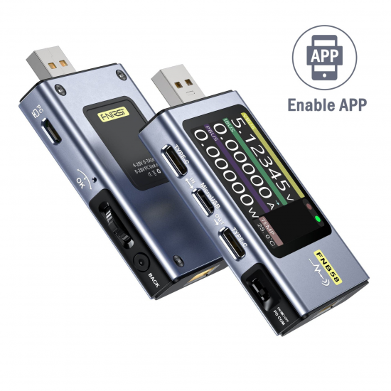 Fnirsi FNB58-BT Bluetooth USB Voltmetre Ampermetre Test Cihazı