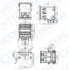 IC-265E USB İkili 3.0 Şase A Tip Dişi 90° Mavi