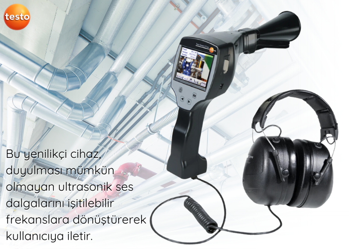 Testo Sensor LD Pro Kameralı Ultrasonik Gaz Sızıntı Dedektörü
