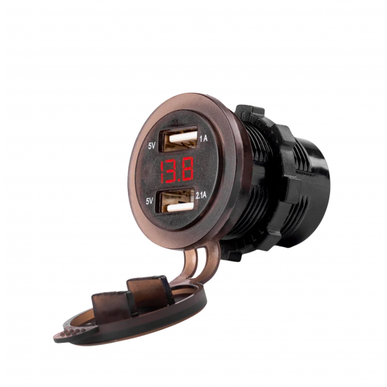 IC-266D Pano Tipi Voltmetreli 2'li USB