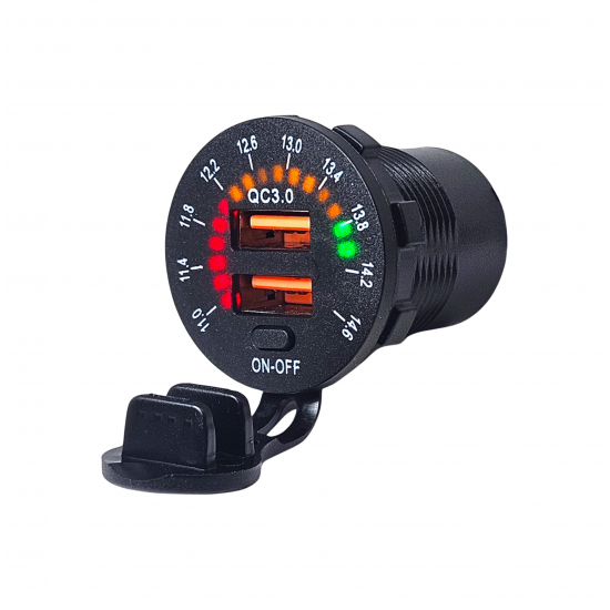 IC-266D-5 Pano Tip Akü Göstergeli İkili USB 3.0