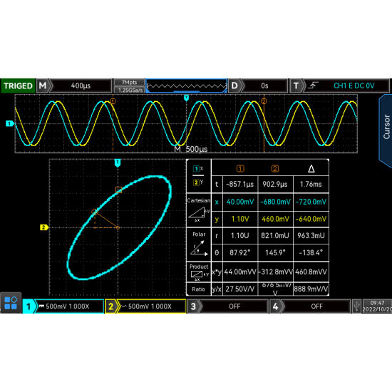 Unit UPO3354E 350MHz 4 Kanal Dijital Fosfor Osiloskop