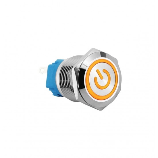E48T 19MM METAL BUTON KALICILI 12-24V TURUNCU LED 1NO/1NC