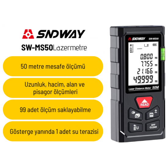 Sndway SW-MS50 Başlangıç Serisi 50 Mt Lazermetre
