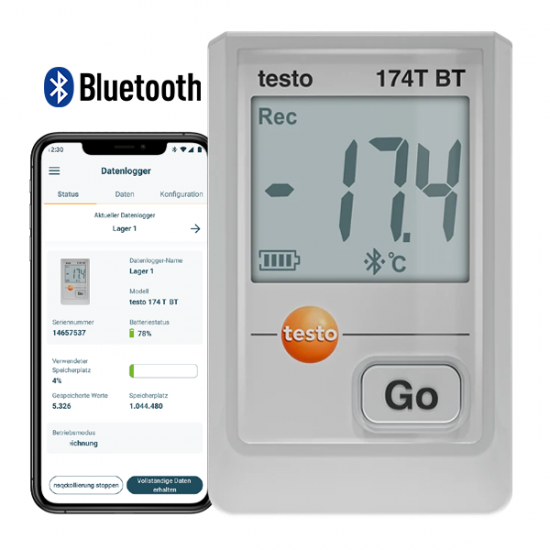 Testo 174T BT Akıllı Sıcaklık Kayıt Datalogger Cihazı | Beyaz