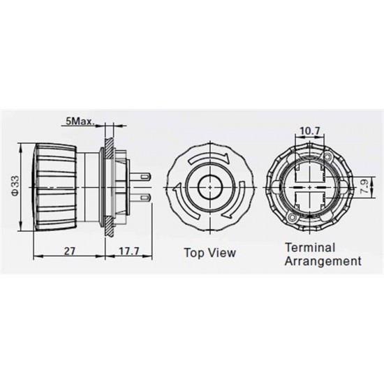 LAS1-A22Y-11TSB 22MM Acil-stop Bas-çevir