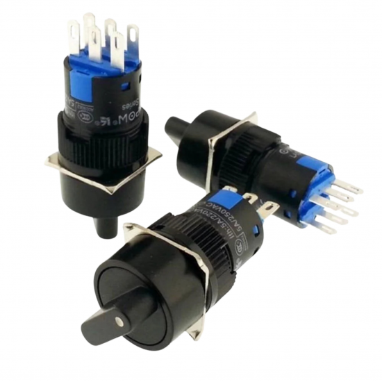 LAS1-AY-22X-31 16mm Mandal Buton ON-OFF-ON 2NO/2NC
