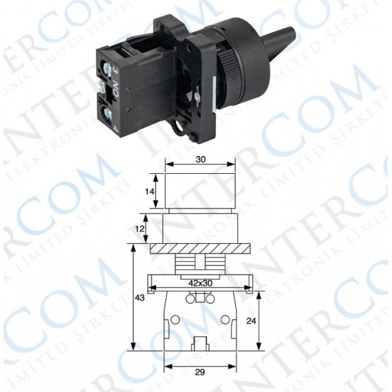LAY5-ED21 22mm Kısa Mandal 0-1 Kalıcı (1NO)