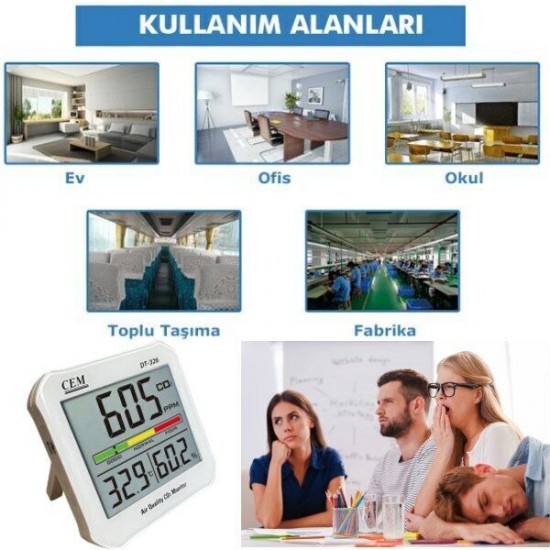 Cem DT-326 Hava Kalitesi ve Karbondioksit Ölçer