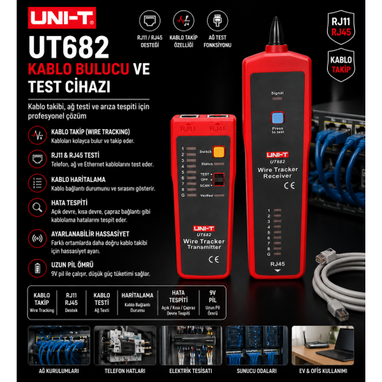 Unit UT682 Kablo Bulucu ve Test Cihazı