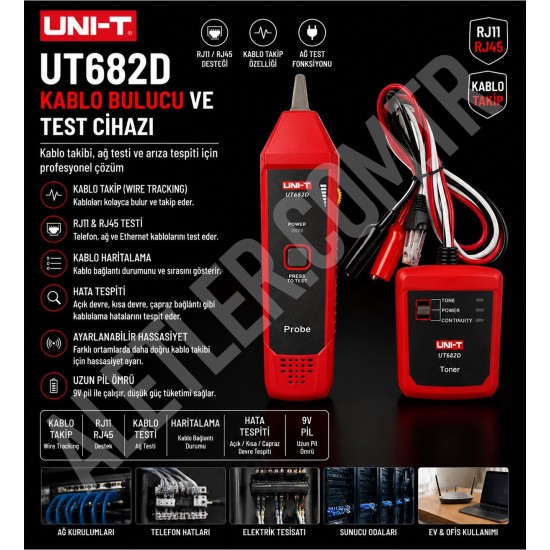 Unit UT682D Kablo Bulucu ve Test Cihazı