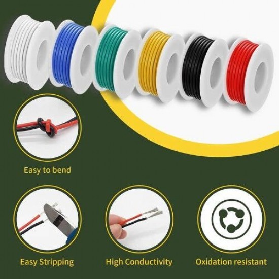 6 Renk 24Awg 60 Metre Elektrik Kablo Seti