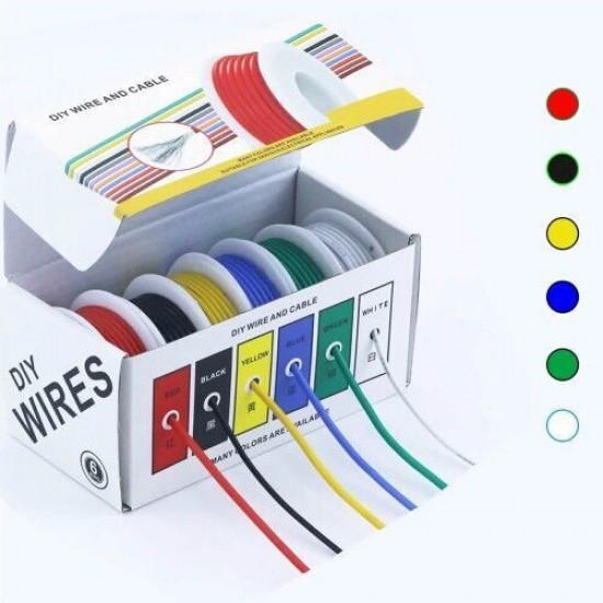 6 Renk 28Awg 60 Metre Elektrik Kablo Seti
