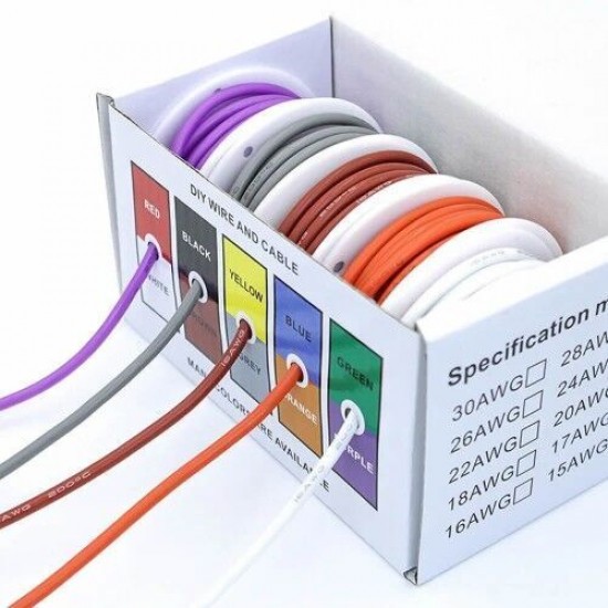 6 Renk 28Awg 60 Metre Elektrik Kablo Seti