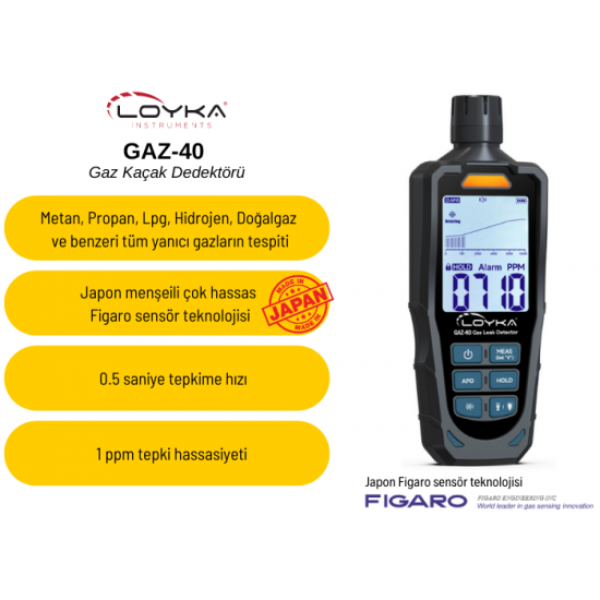 Loyka GAZ-40 Profesyonel Yanıcı Gaz Kaçak Dedektörü