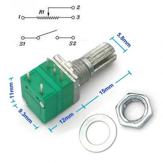 50kohm Potansiyometre B50K 5 Pin