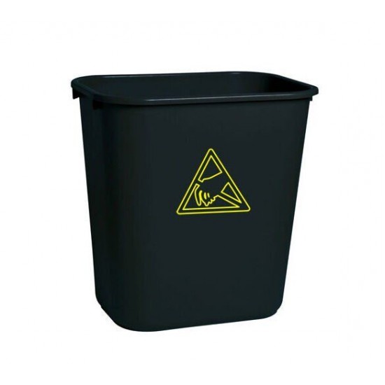 Antistatik ESD Siyah İletken Çöp Kovası 40 Litre