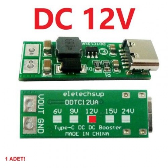Type-C USB to 12V Boost Modül