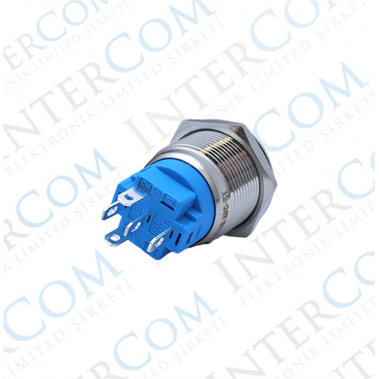 E1 19MM METAL BUTON KALICILI 12-24V KIRMIZI LED 1NO/1NC