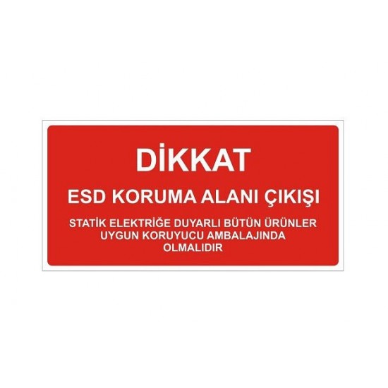 Antistatik ESD Çıkış Tabelası 15x30cm Türkçe