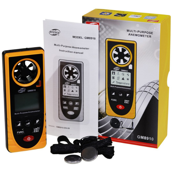 Benetech GM8910 Çok Fonksiyonlu Dijital Hava Hızı Ölçer