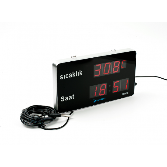 Luvinka TR903B 5m Kablolu Termometre Saat-Alarm