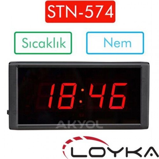 Loyka STN-574 Işıklı Termometre Saat Nem