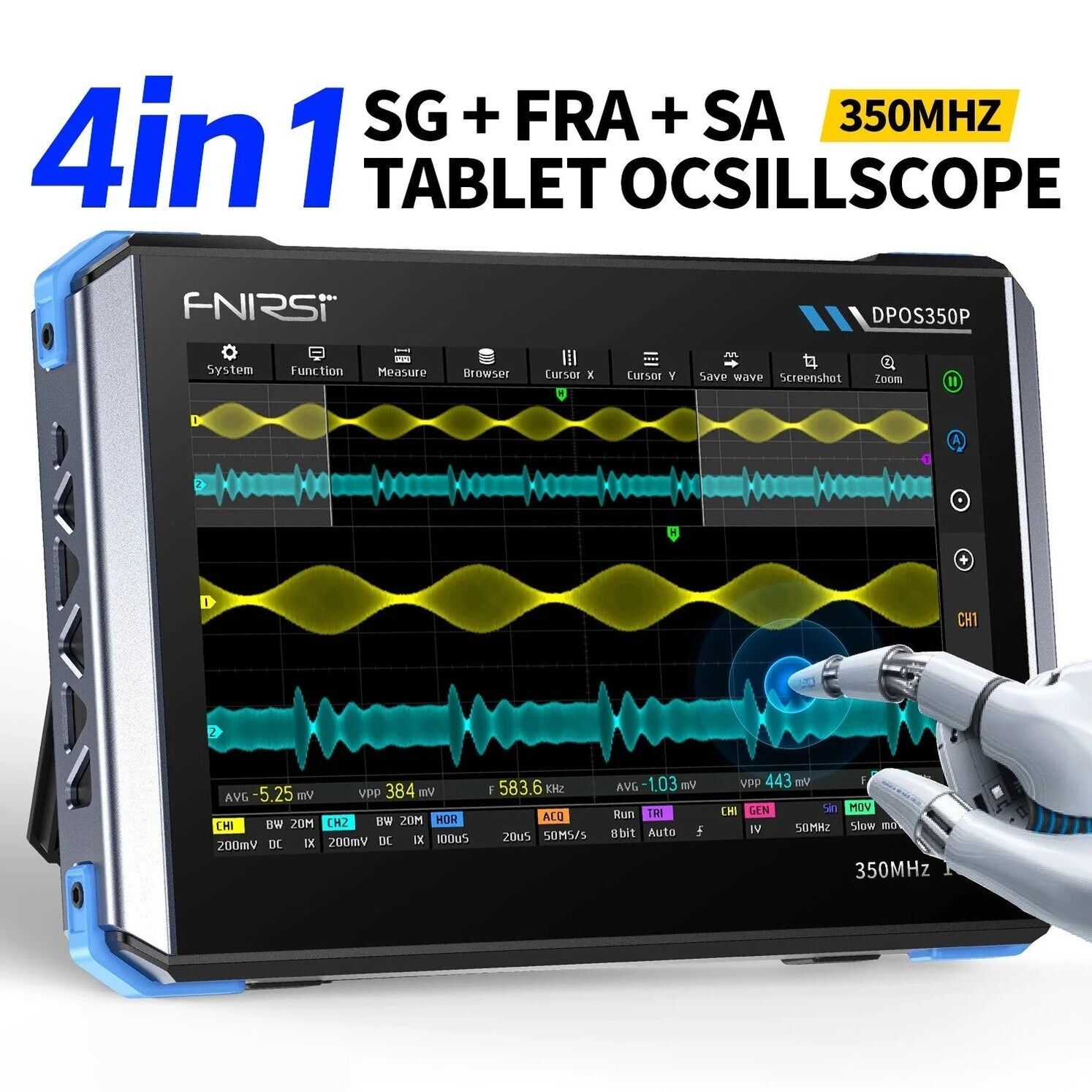 FNIRSI DPOS350P 4-in-1 350MHz 1GSPS Tablet Osiloskop