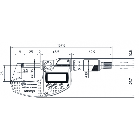Mitutoyo 293-231-30 Digimatic Mikrometre IP65 25-50 mm