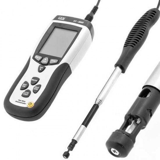 Cem DT-8880 Teleskobik Problu Kızgın Tel Hava Hızı Debisi ve Sıcaklık Ölçer