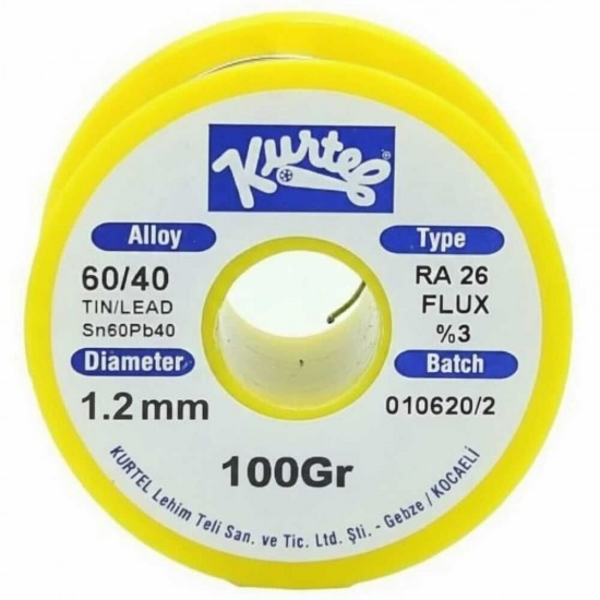 Kurtel Sn60/Pb40 Lehim Teli 1.2mm 100Gr