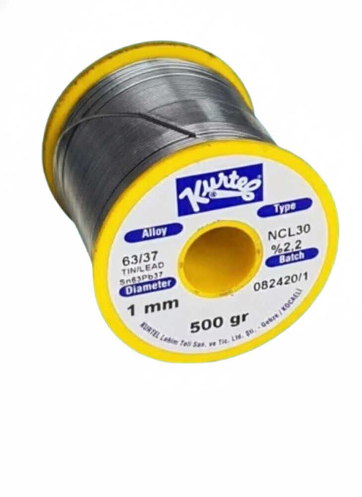 Kurtel Sn63/Pb37 NCL30 (No Clean) Lehim Teli 1mm 500gr