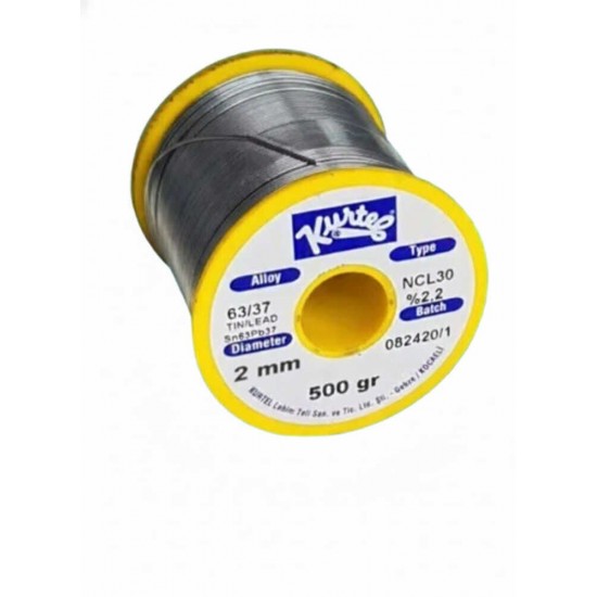 Kurtel Sn63/Pb37 NCL30 (No Clean) Lehim Teli 2mm 500gr