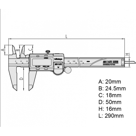 Mitutoyo 500-197-30 Dijital Kumpas 200mm