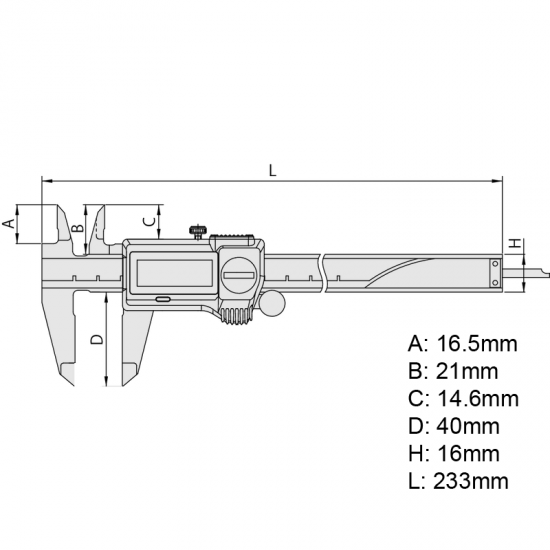 Mitutoyo 500-752-20 IP67 Dijital Kumpas 150mm