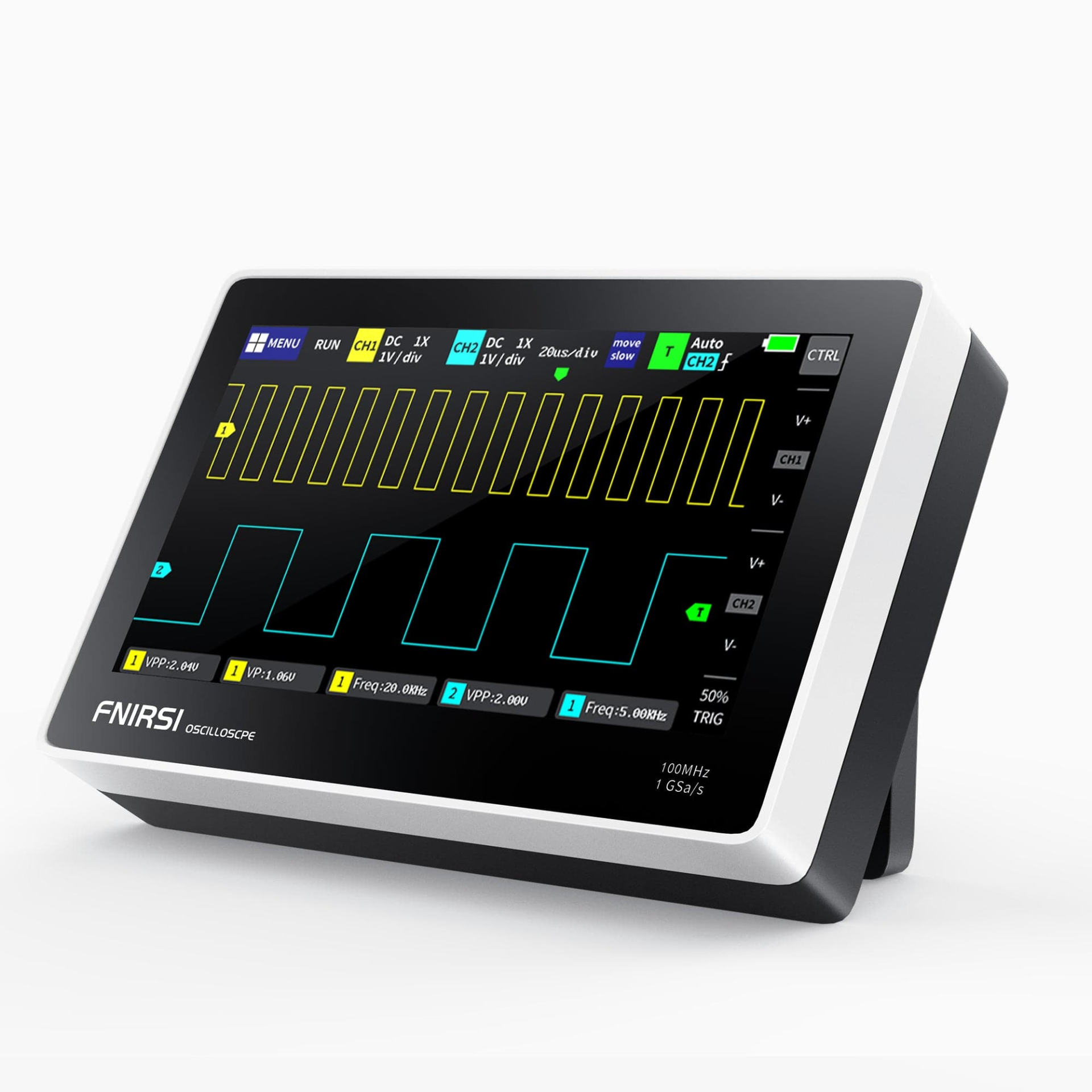 Fnirsi ADS1013D 2 Kanal 100MHz 1GSa/s Dijital Dokunmatik Tablet Osiloskop + P4100 Prob Dahil