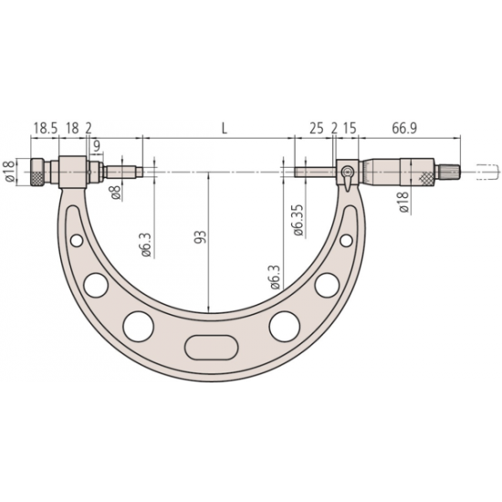 Mitutoyo 104-144A Değiştirilebilir Dış Çap Mikrometresi 500-600 mm