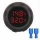 Yuvarlak Voltmetre Termometre 12V/24V