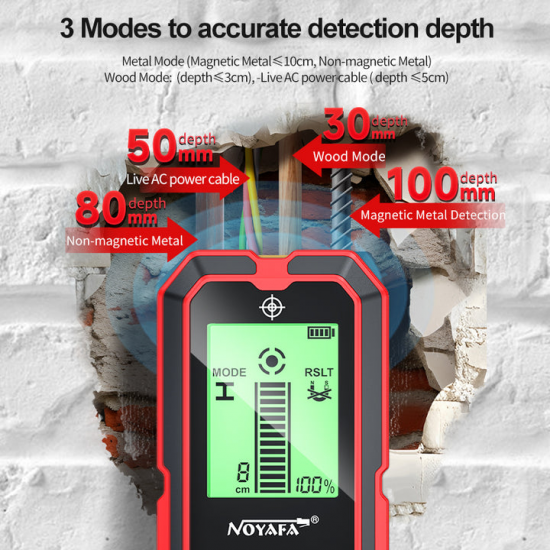 Noyafa NF-5101 Duvar Dedektörü Metal Ahşap AC Kablo Bulucu