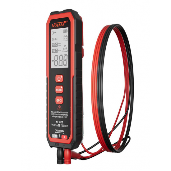 Noyafa NF-823 AC/DC Voltaj Dedektörü 100mV-610V GFCI LED Işıklı Test Kalemi