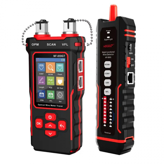 Noyafa NF-859GT 10-in-1 Ağ ve Fiber Kablo Test Cihazı POE VFL OPM