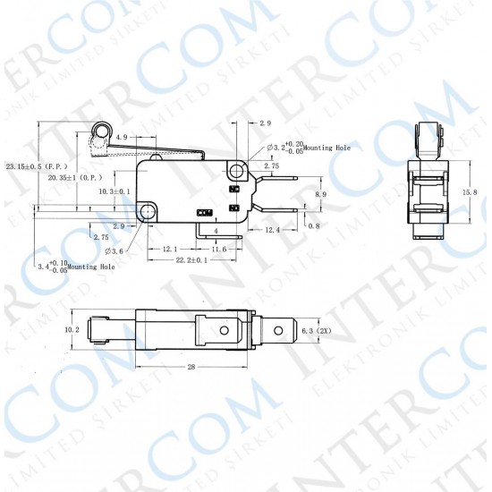 IC-176B Micro Switch Uzun Makara 16A