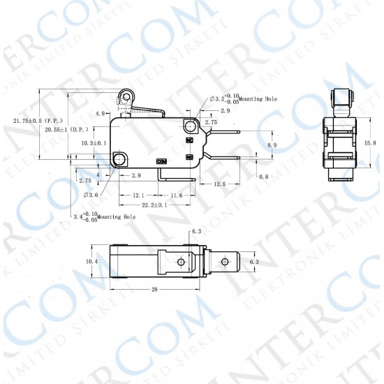 IC-176C Micro Switch Kısa Makara 16A