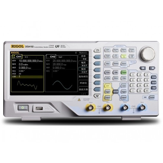 Rigol DG4102 100MHz 14 Bit 2 Kanallı Arbitrary Dalga Formu Fonksiyon Sinyal Jeneratörü