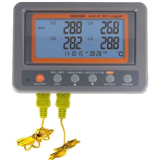AZ 88598 K Tipi Sıcaklık Kayıt Cihazı 4 Kanallı Datalogger
